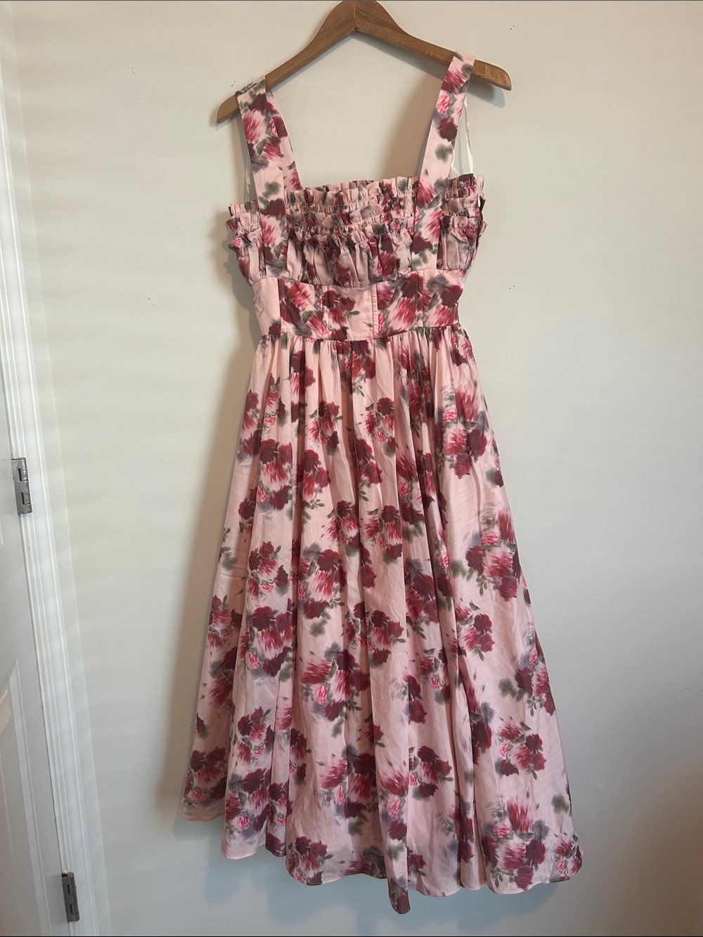 Maison Amory Pink and Red Floral Dress